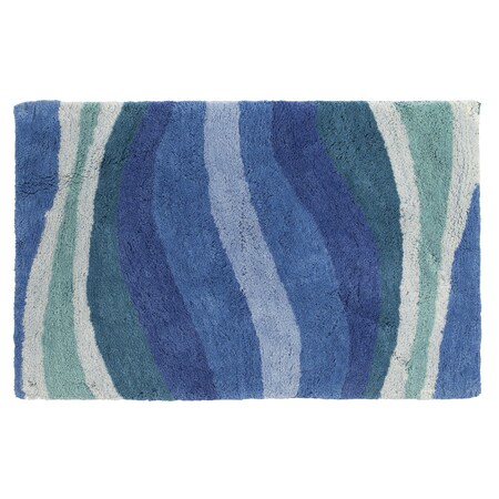 Creative Bath Products Creative Wavelength Bath Rug, Bl